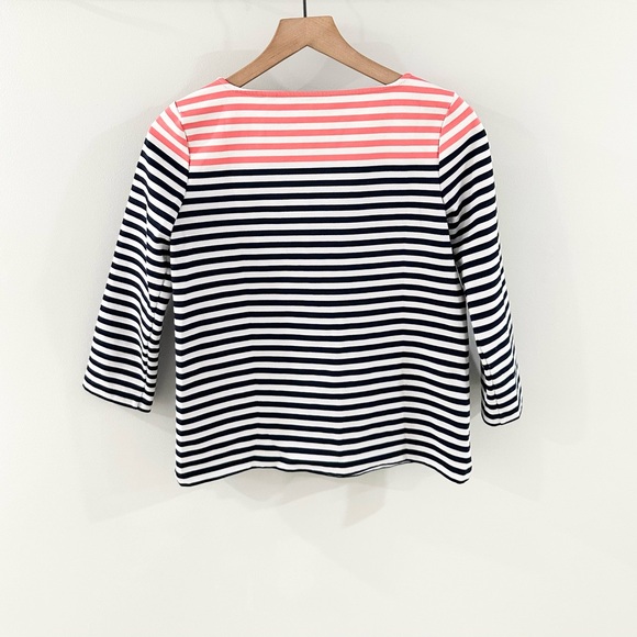 Draper James Stripe Ponte Long Sleeve Tee Blue Red Size XS - Picture 9 of 9